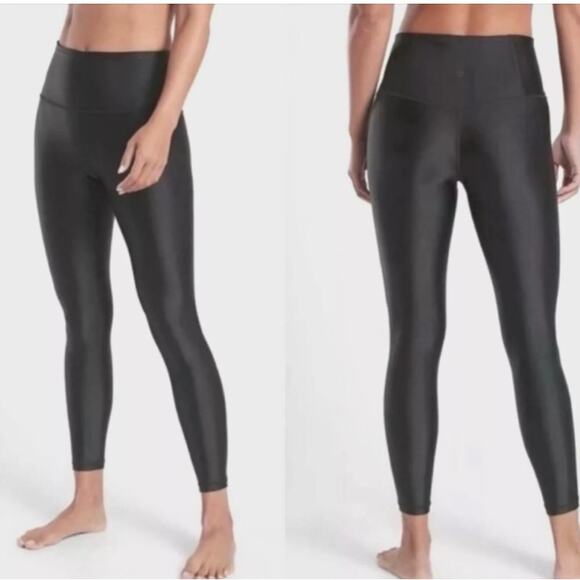 Athleta Women's Elation Shine Tight Black‎ Size Medium - Picture 1 of 8